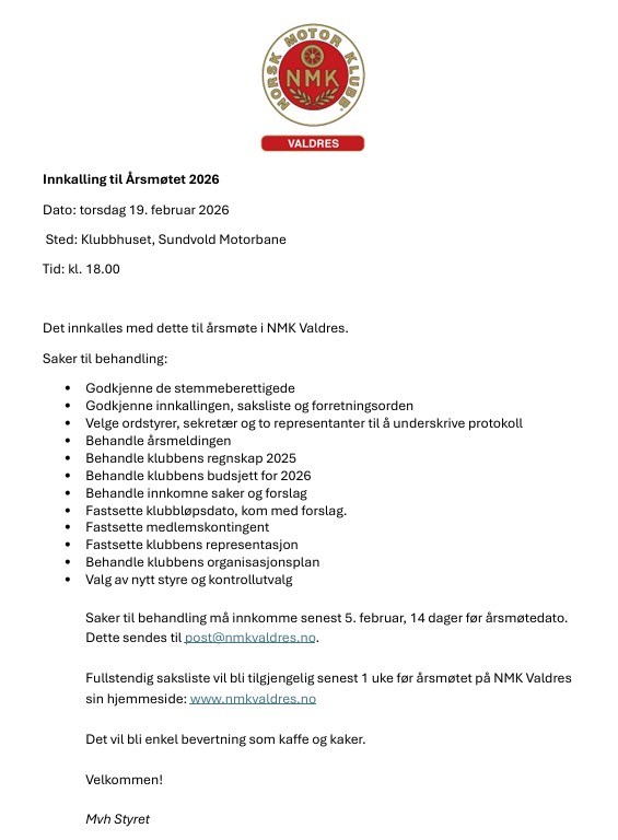 Artikkelbilde til artikkelen Årsmøte 2026